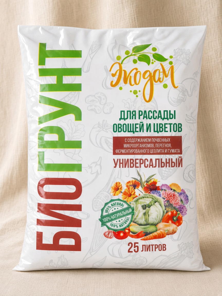 Почвогрунт «ЭкодоМ» для рассады, 25 л
