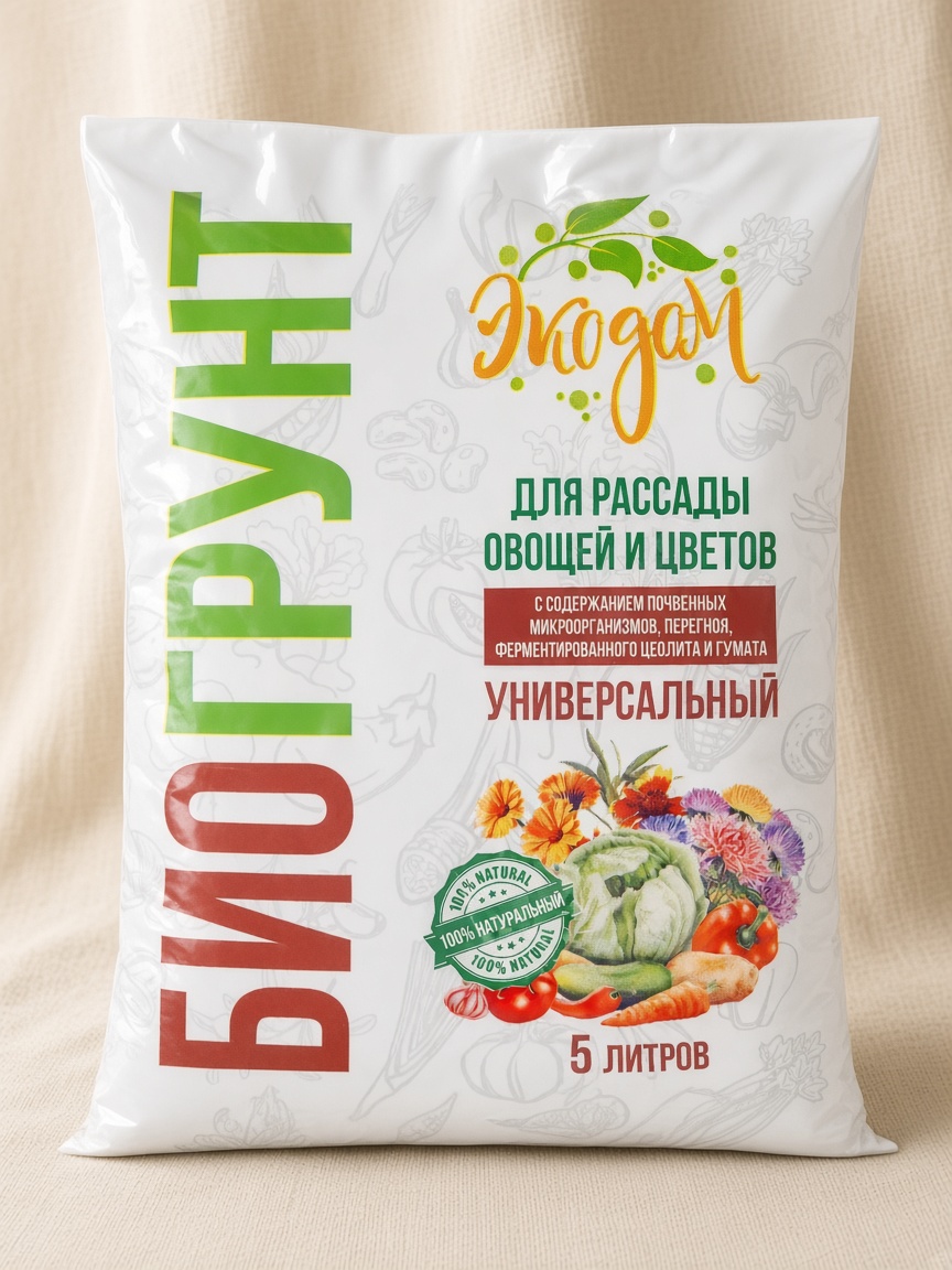 Почвогрунт «ЭкодоМ» для рассады, 5 л